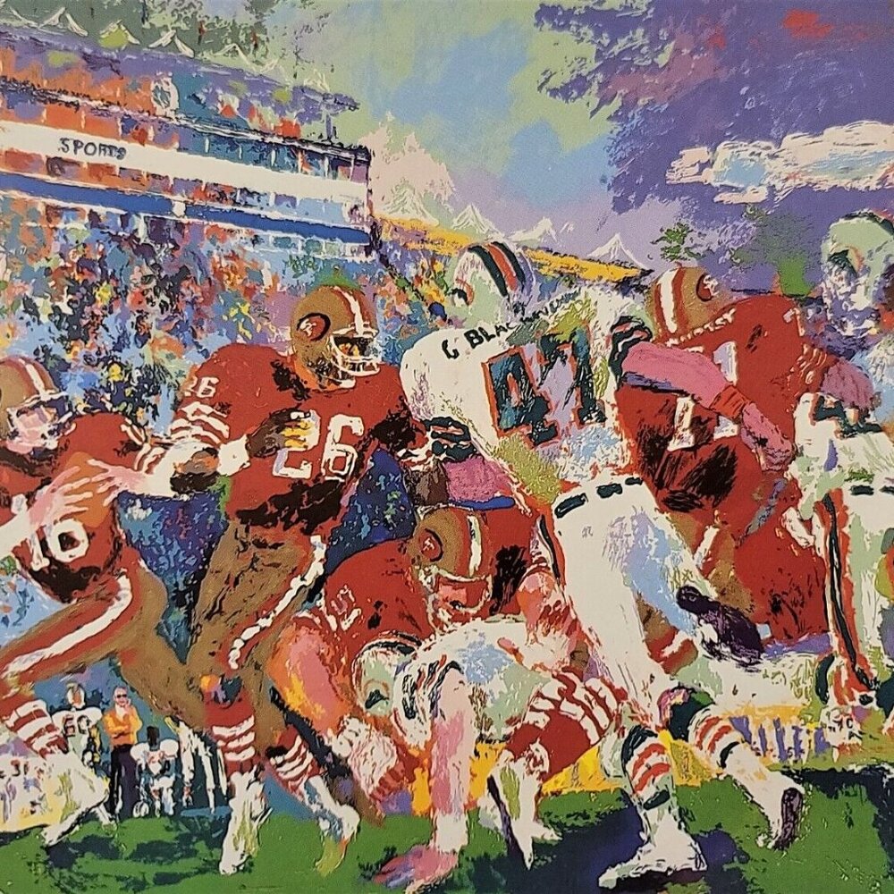 POST-SEASON FOOTBALL CLASSIC BY LeROY NEIMAN collectable Post Card - 1985